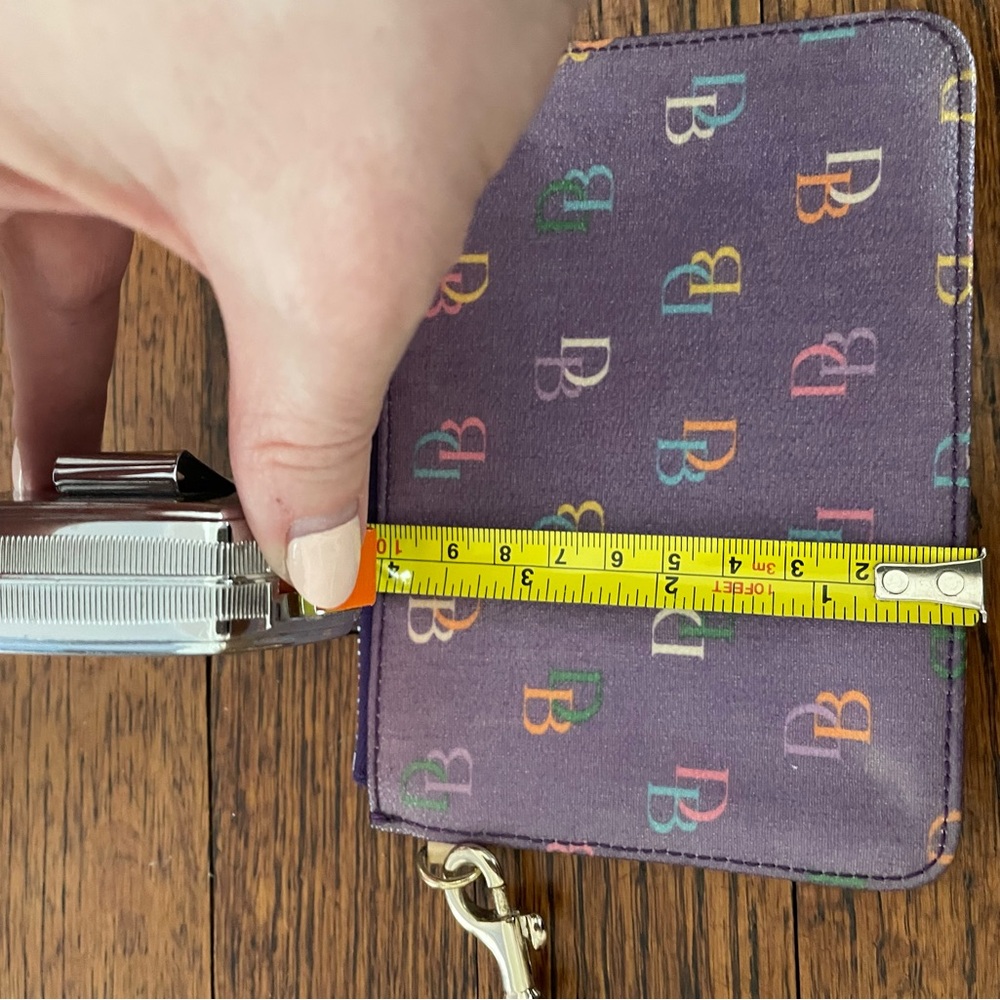 Dooney & Bourke Purple Multicolor Logo Key & Card Holder with Heart Charm - Picture 5 of 6